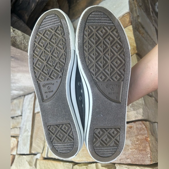 Converse All Star grey Sneakers w/Yellow laces & bling colorful toe Sz-8. Ps - Picture 9 of 9